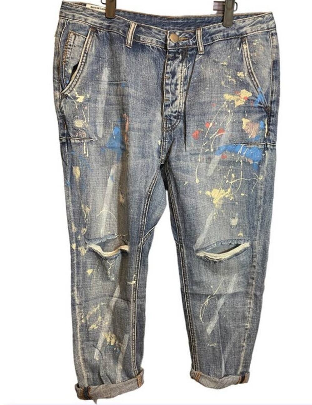 Man X One Teaspoon Mr Browns Blue Suede Jeans - 34R